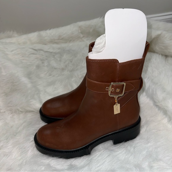 COACH Lacey Boot Chelsea Style Ankle Boot in Dark Saddle Size 9.5 - Picture 7 of 16